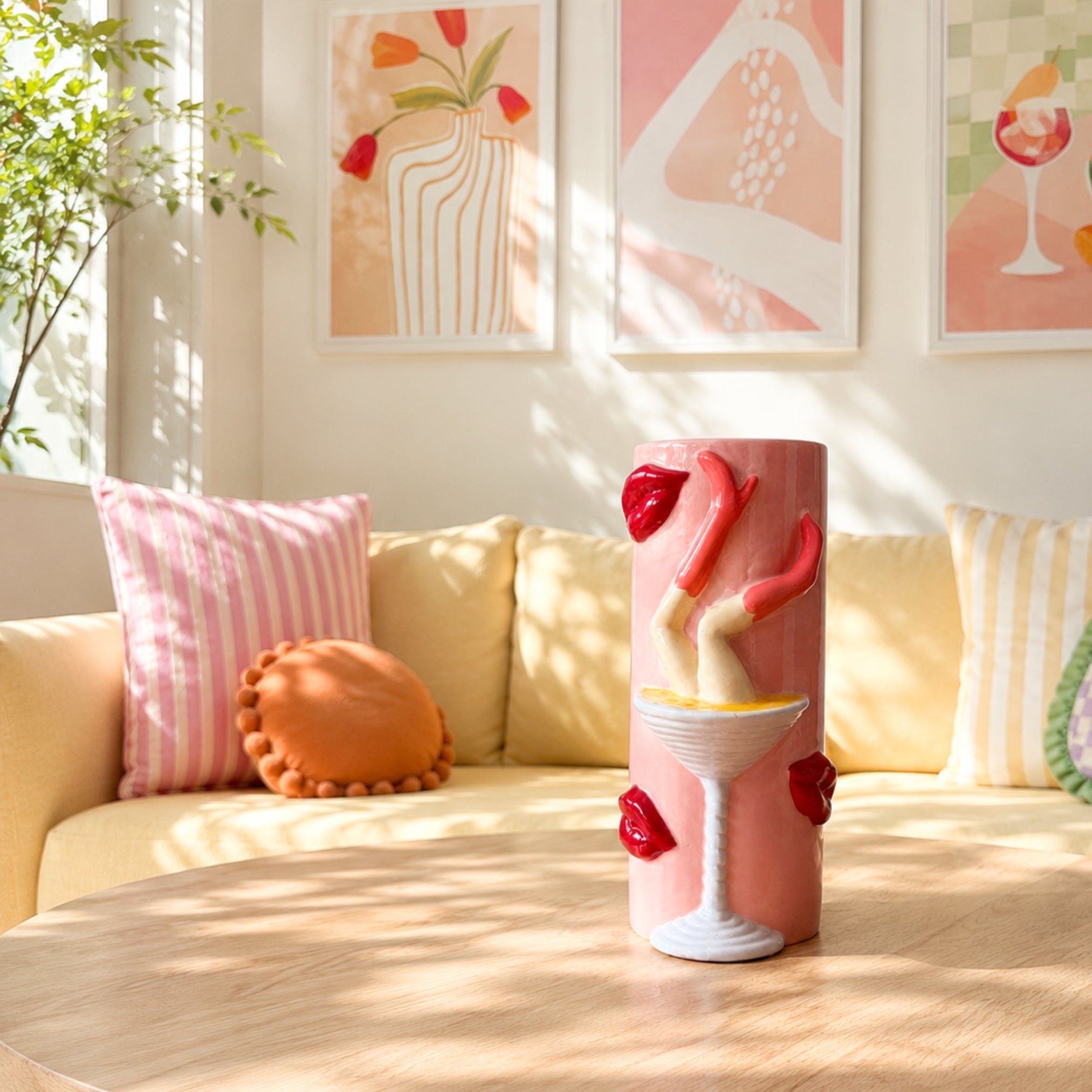 Martini Vase – Rosa Cocktailvase i Keramikk 28cm